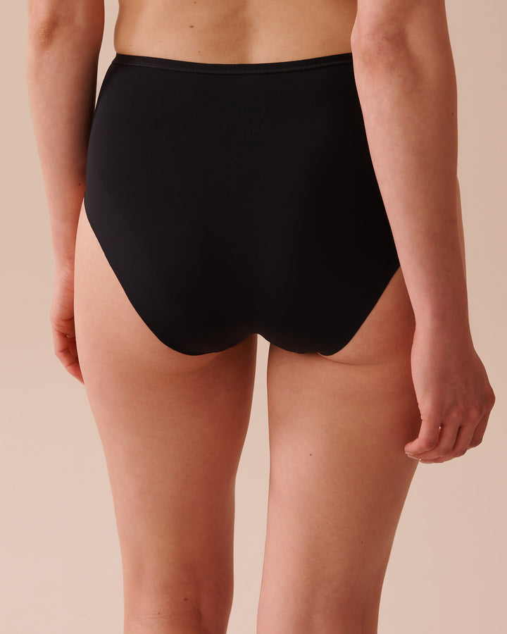 Microfiber Sleek Back High Waist Bikini Panty - Violine Flower