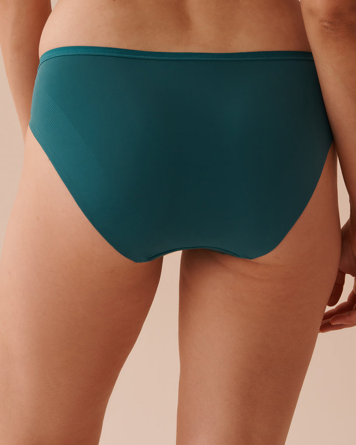 Microfiber and Mesh Sleek Back Bikini Panty - Pacific