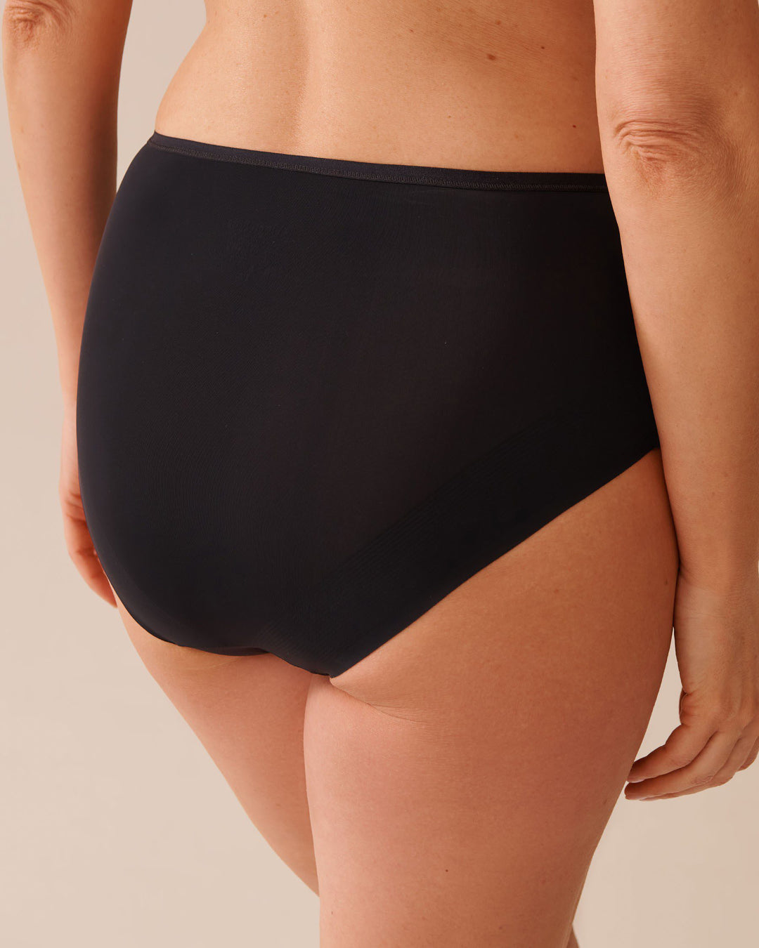 Microfiber Sleek Back High Waist Bikini Panty - Black Blue Garden