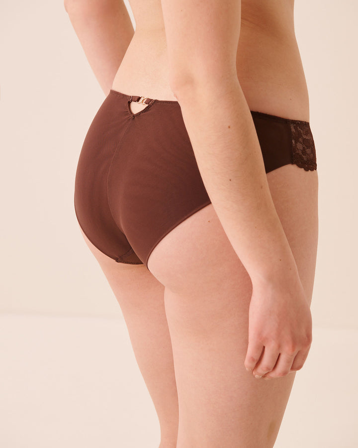 Cut-out Lace &amp; Mesh Bikini Panty