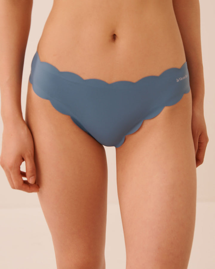 Scalloped Microfiber Brazilian Panty