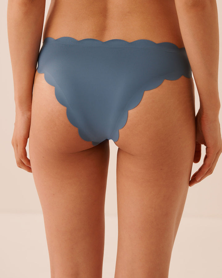 Scalloped Microfiber Brazilian Panty