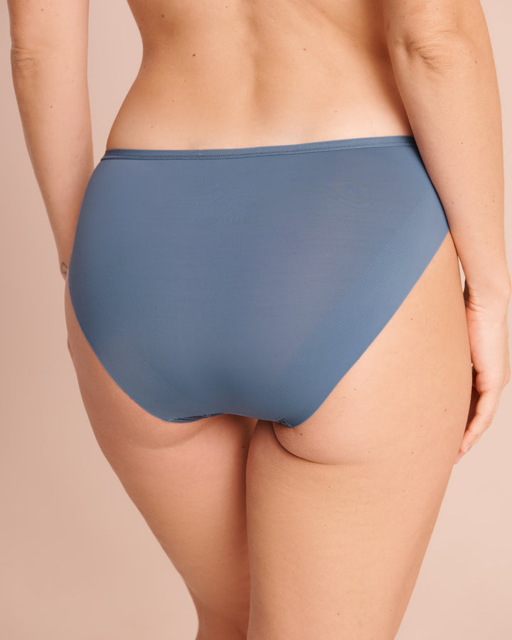 Microfiber and Lace Sleek Back Bikini Panty