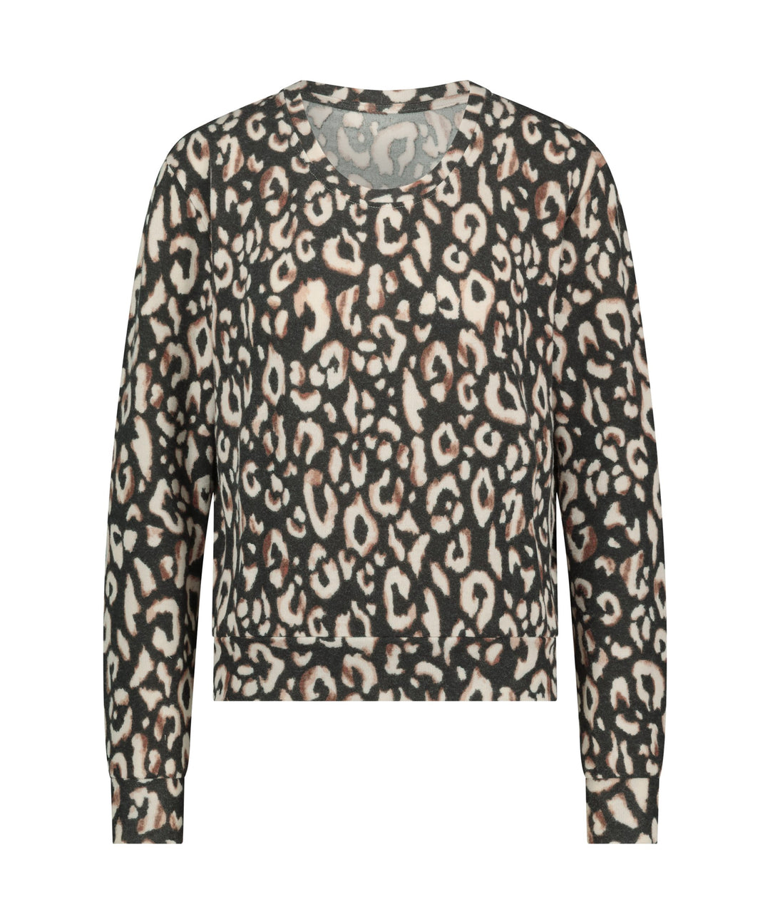 Top LS Brushed Jersey Leopard - Black