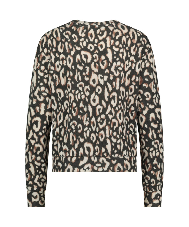 Top LS Brushed Jersey Leopard - Black