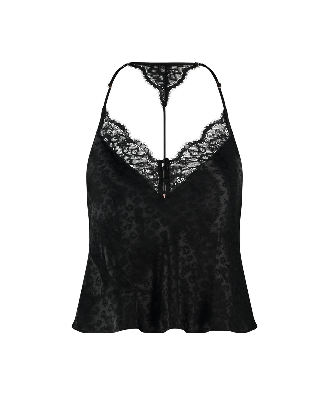 Cami Jacquard Lace Leopard - Black