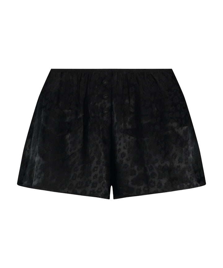 Short Jacquard Lace Leopard - Black