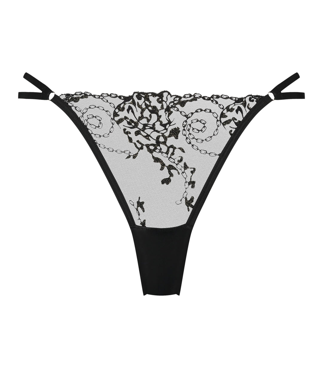 FELICIA HIGH LEG TANGA STRING - Caviar