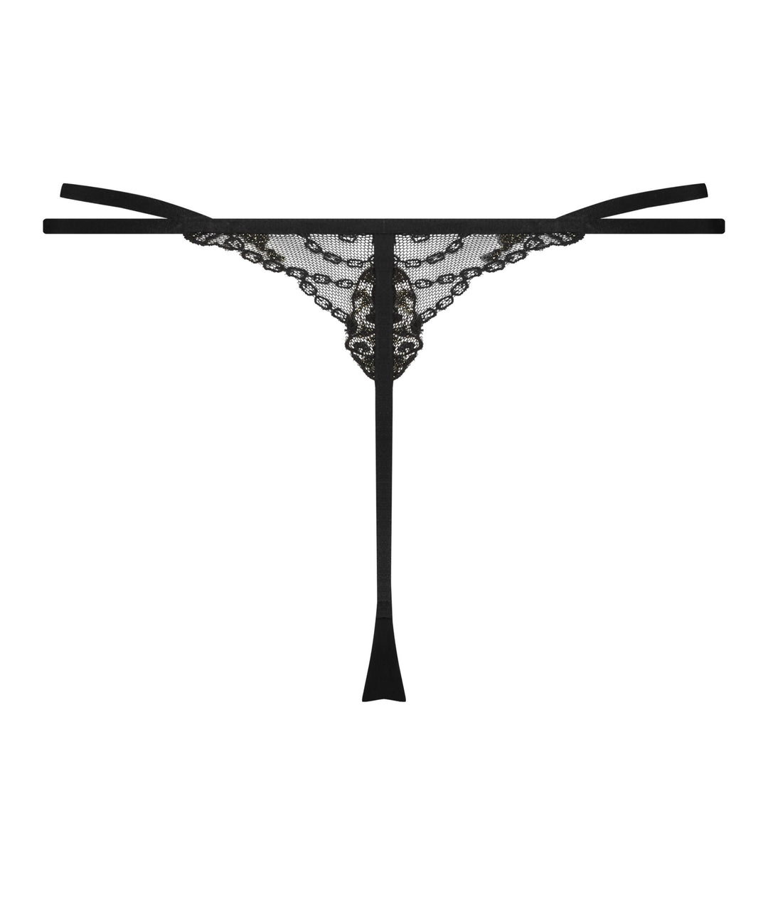 FELICIA HIGH LEG TANGA STRING - Caviar
