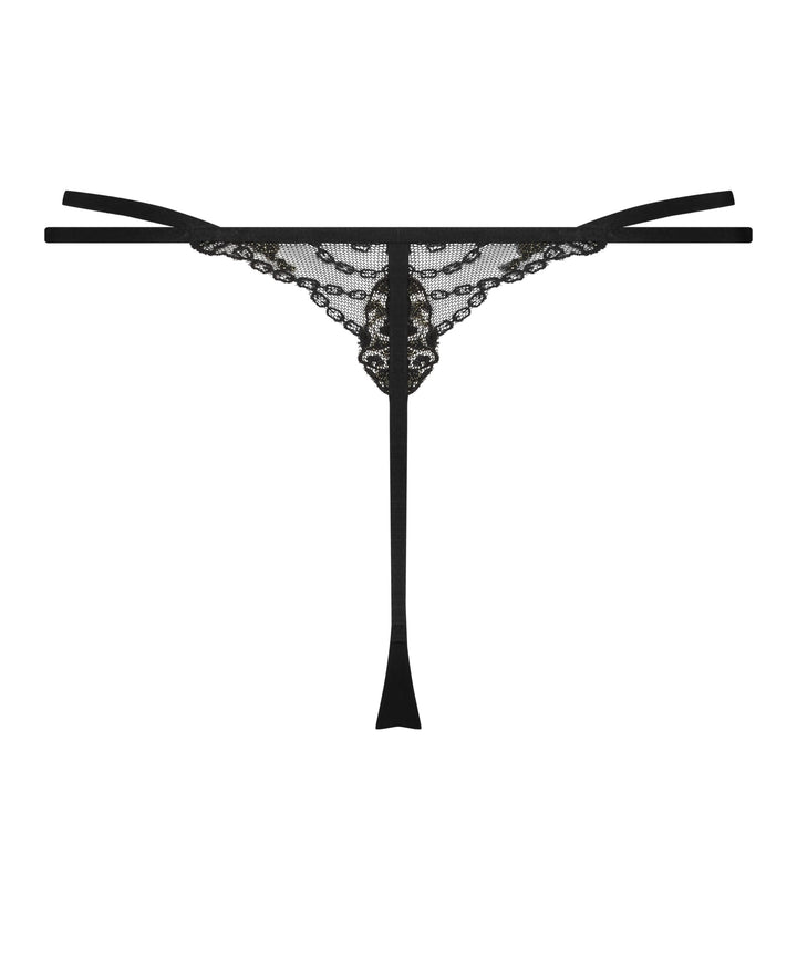 FELICIA HIGH LEG TANGA STRING - Caviar