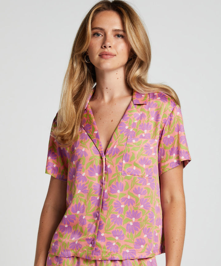 Jacket SS Vis Satin Aloha - Flamingo Pink