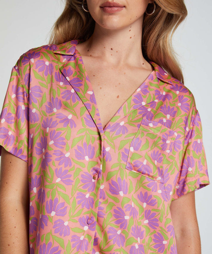 Jacket SS Vis Satin Aloha - Flamingo Pink