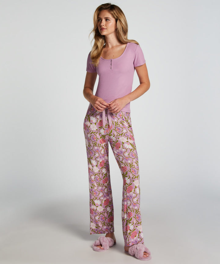 Pant Jersey Str Flower - Lavender Mist