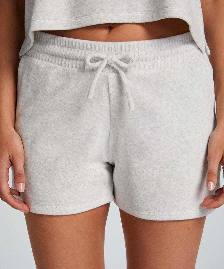 Short Cotton Velours - Light Grey Melange