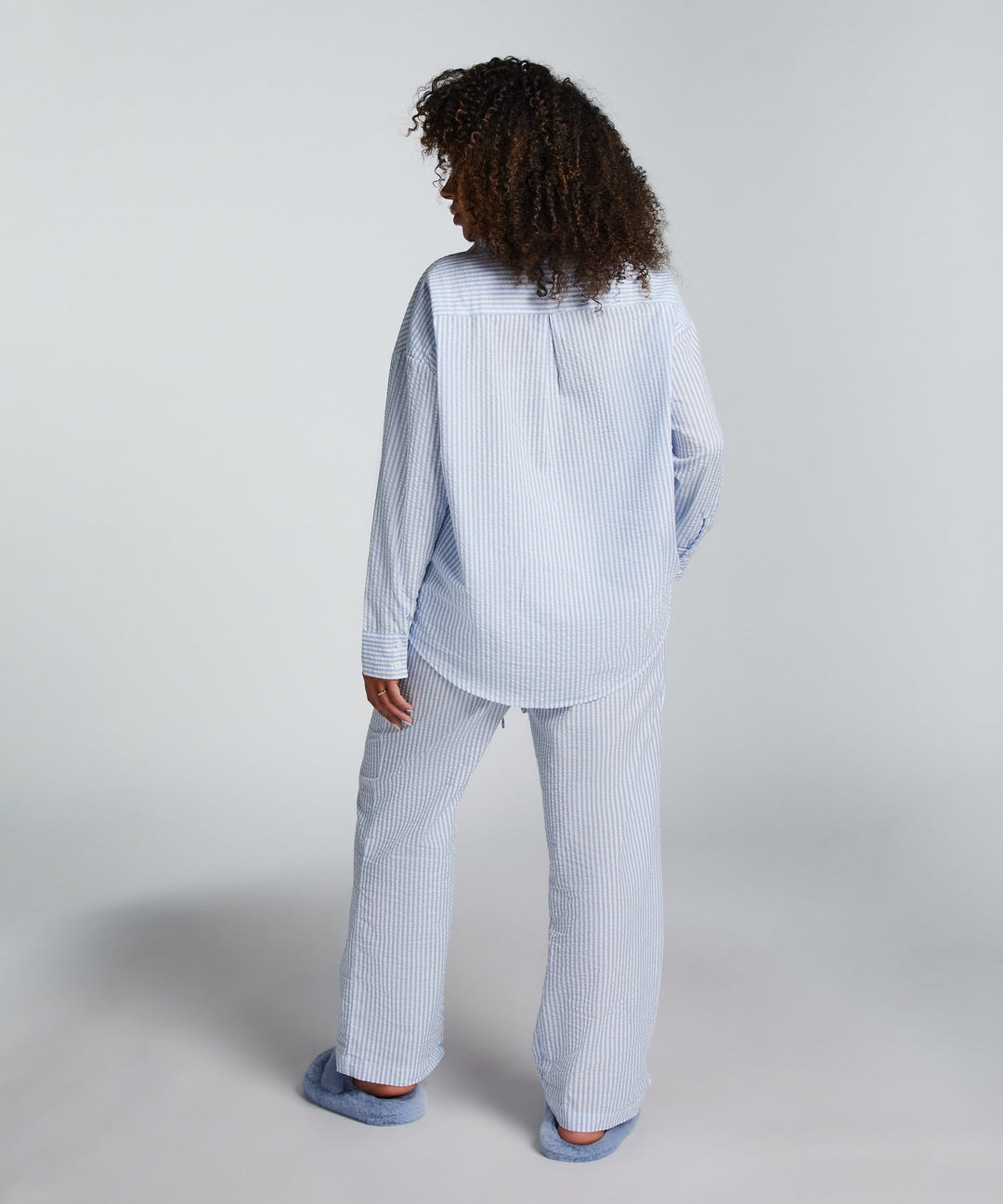 Jacket LS Seersucker Stripe - Soft Chambray