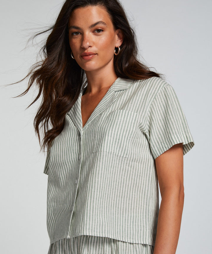 Jacket SS Linen Stripe - Ponderosa Pine