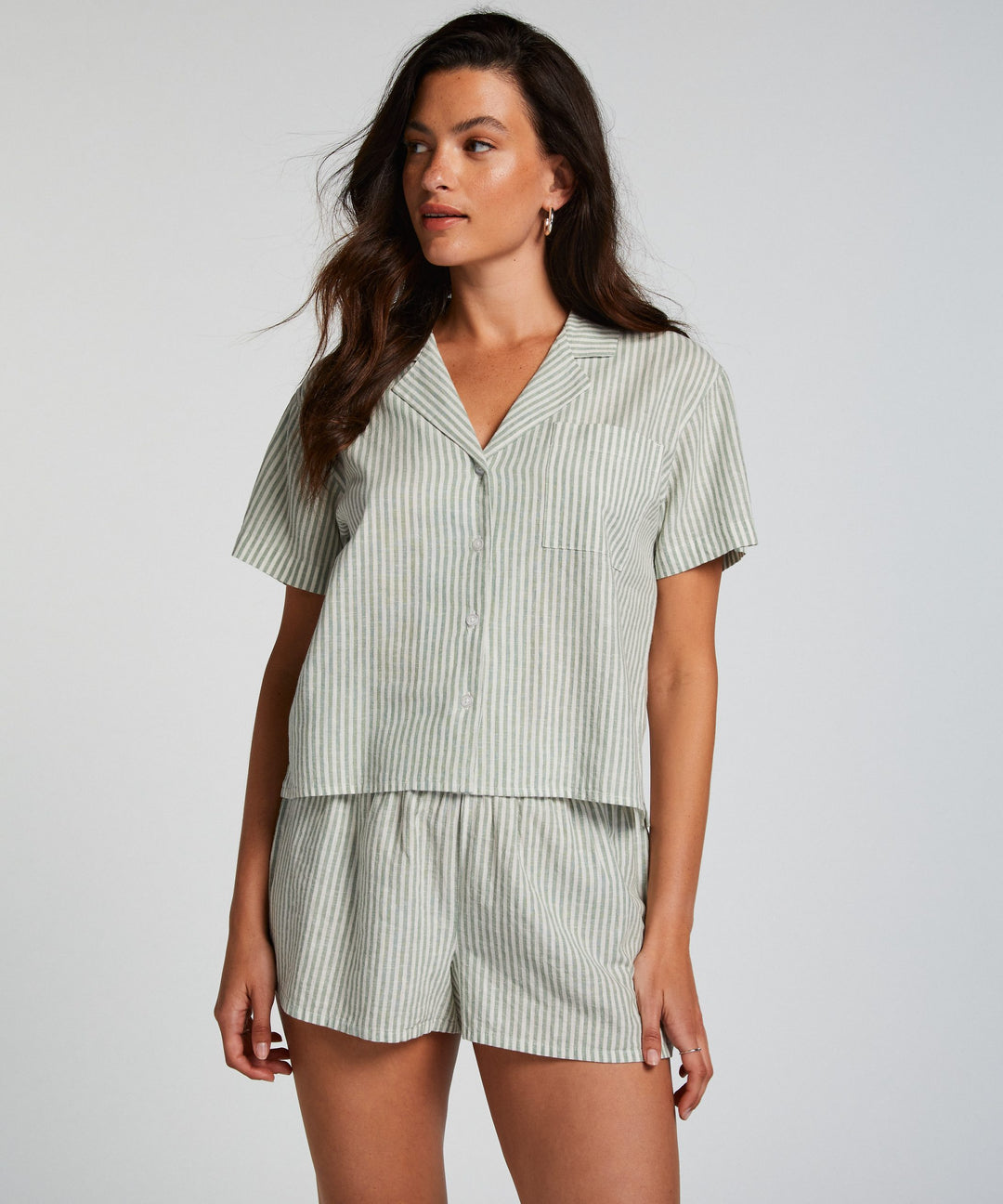 Jacket SS Linen Stripe - Ponderosa Pine