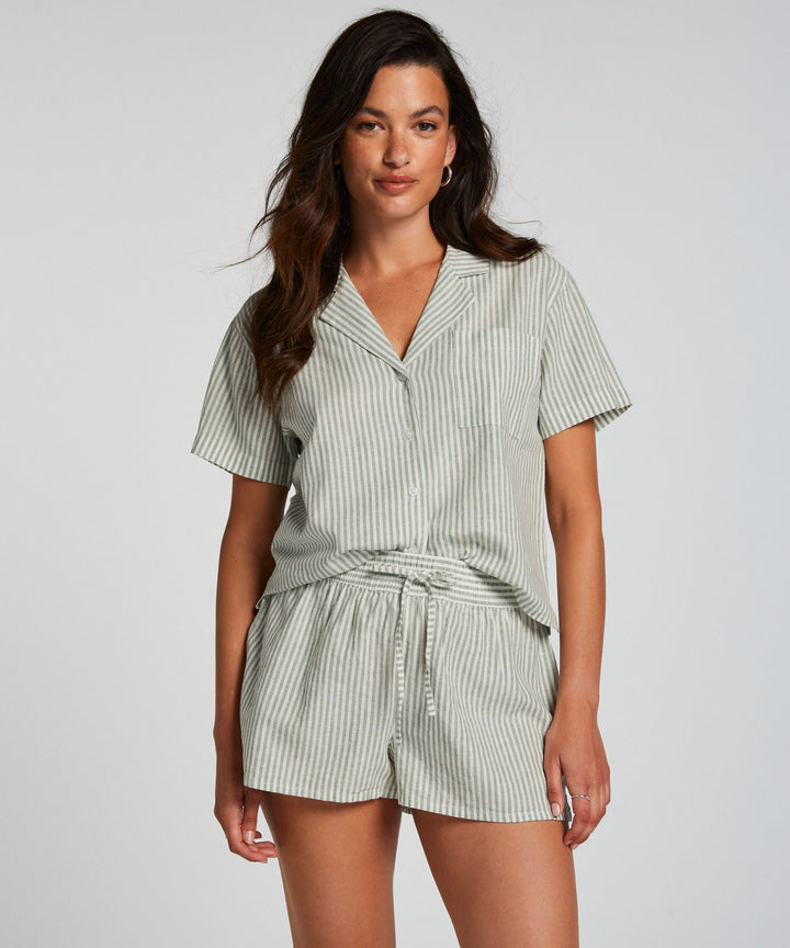 Short Linen Stripe - Ponderosa Pine