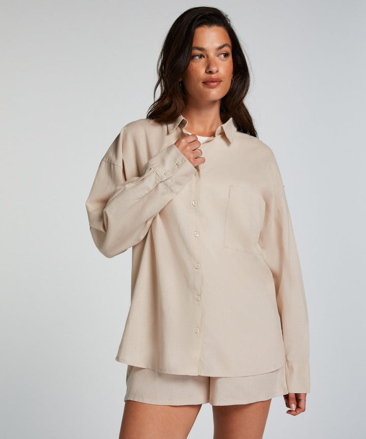 Jacket LS Linen - Almond Peach