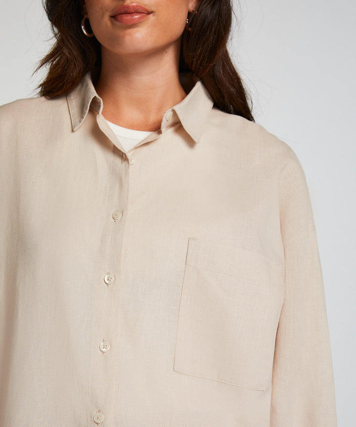 Jacket LS Linen - Almond Peach