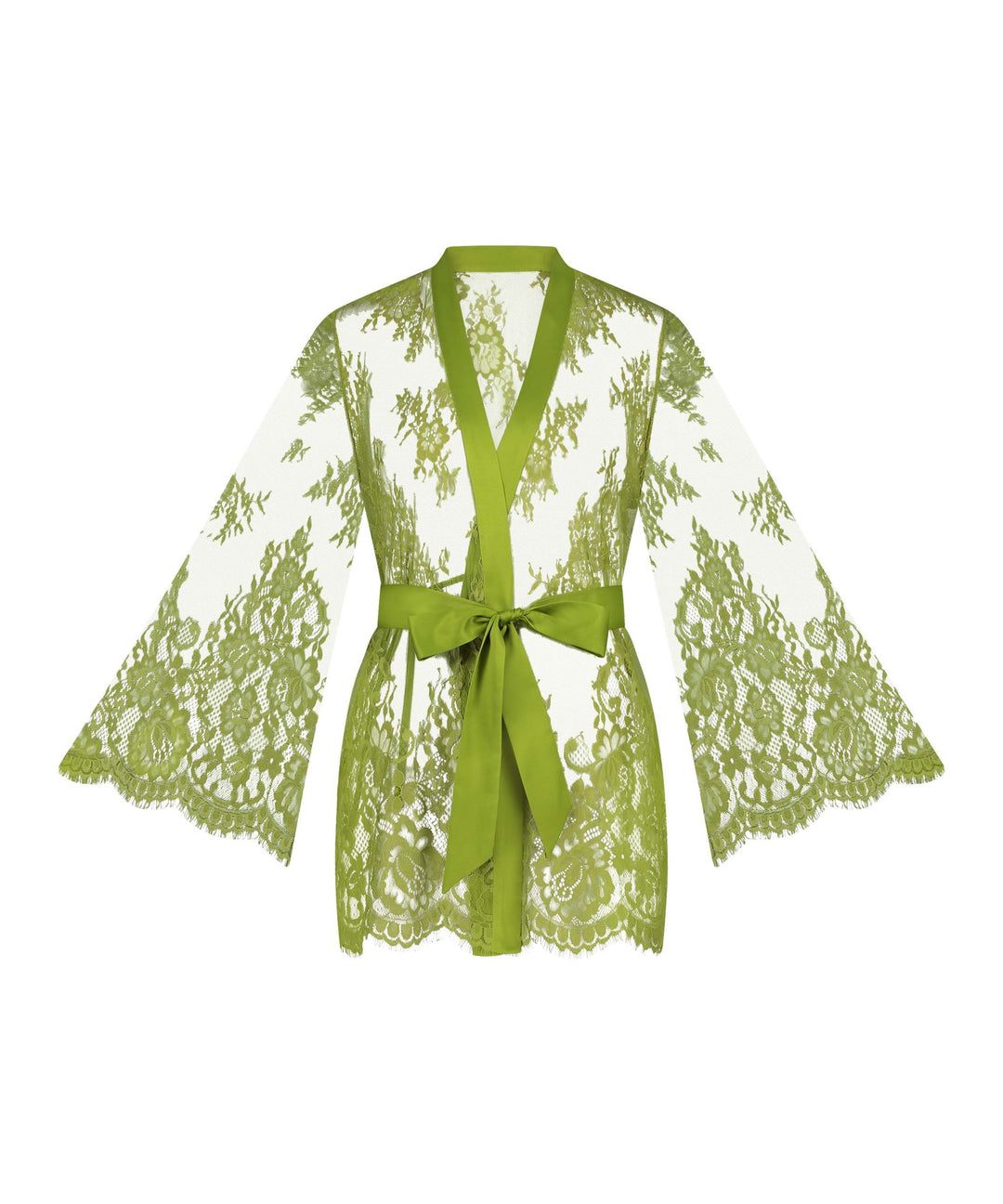 Kimono Allover Lace Isabella - Lima Bean Green