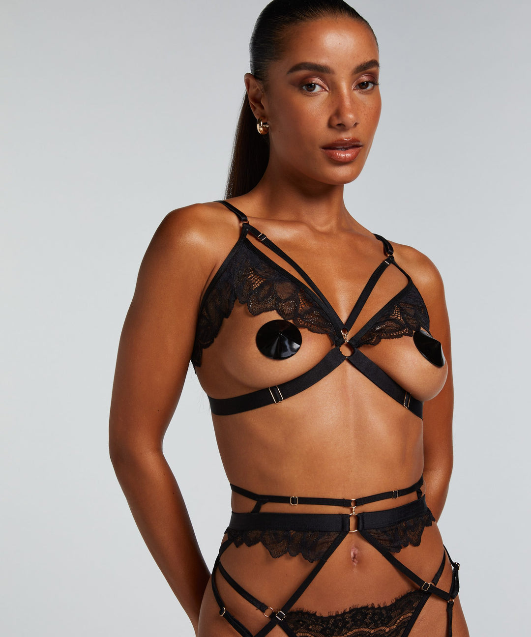 BILLIE OPEN BRALETTE - Caviar