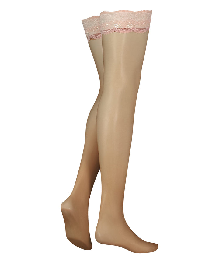 SU 15DEN Fancy lace top - Pearl Blush