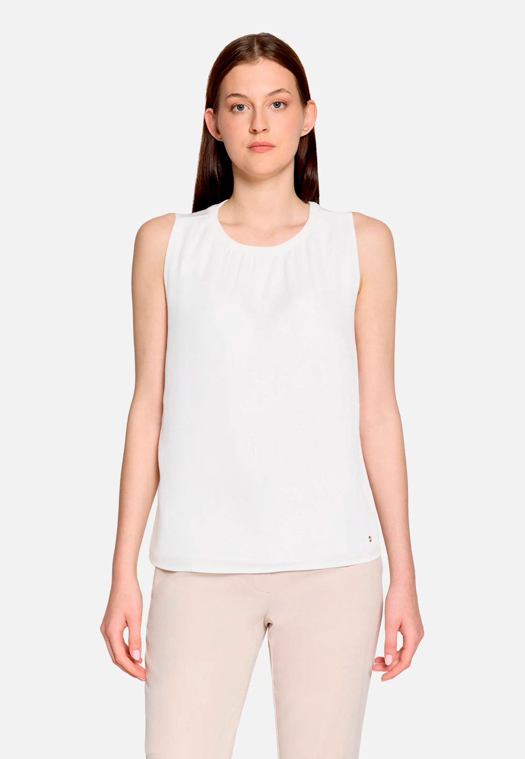 Blouse Shirt with Woven Trim