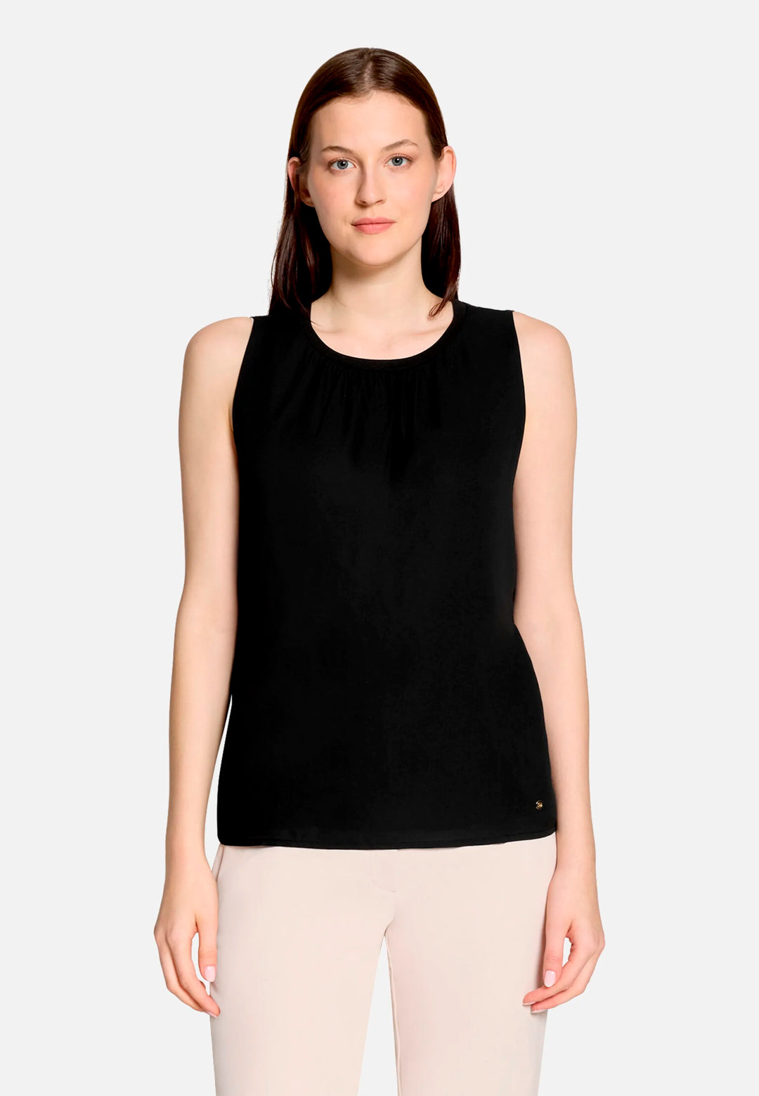 Blouse Shirt with Woven Trim