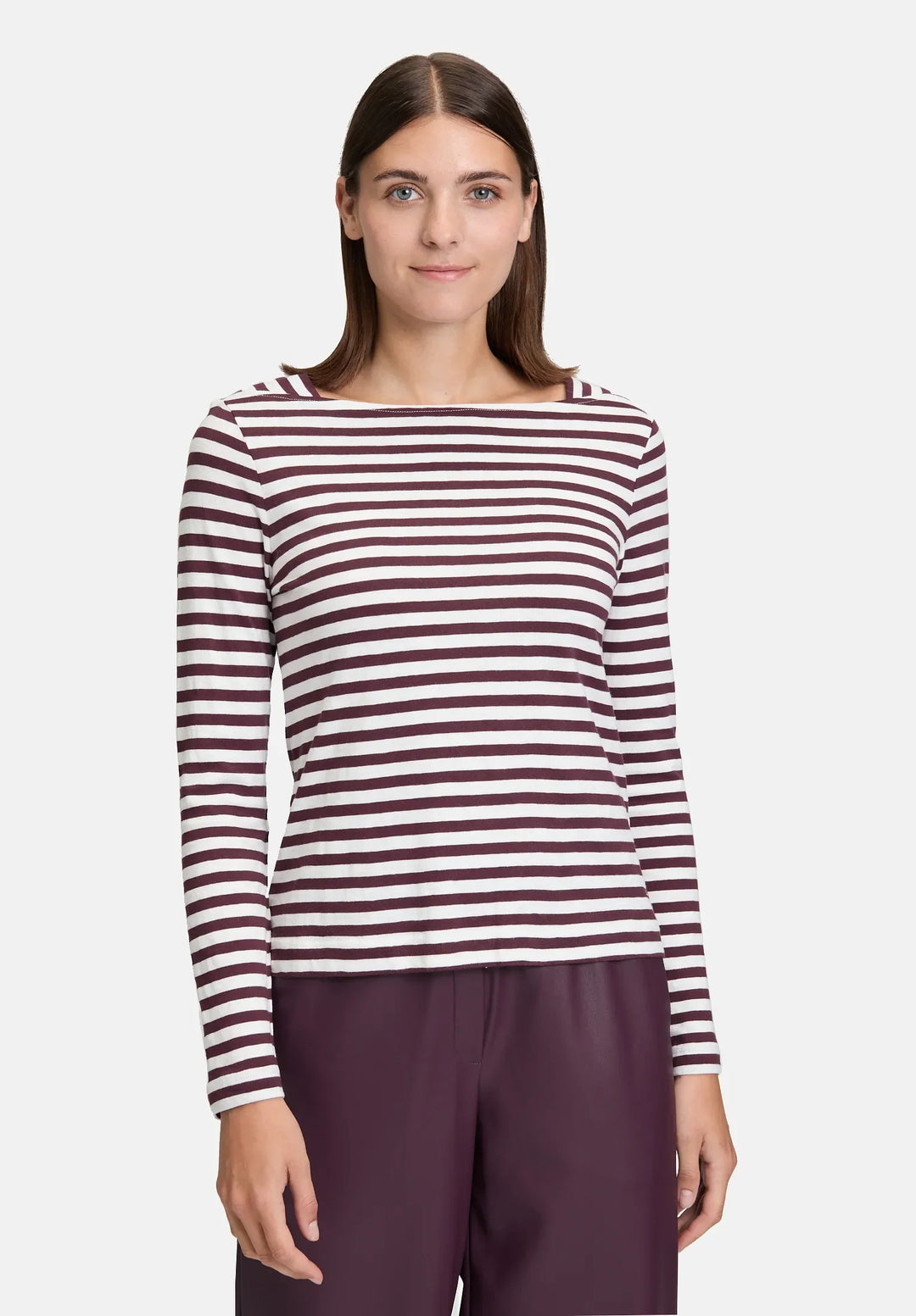 Striped Shirt with Boat Neck