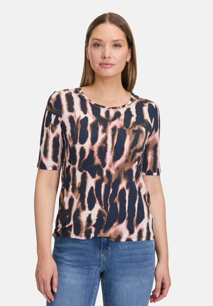 Print Shirt with Round Neck