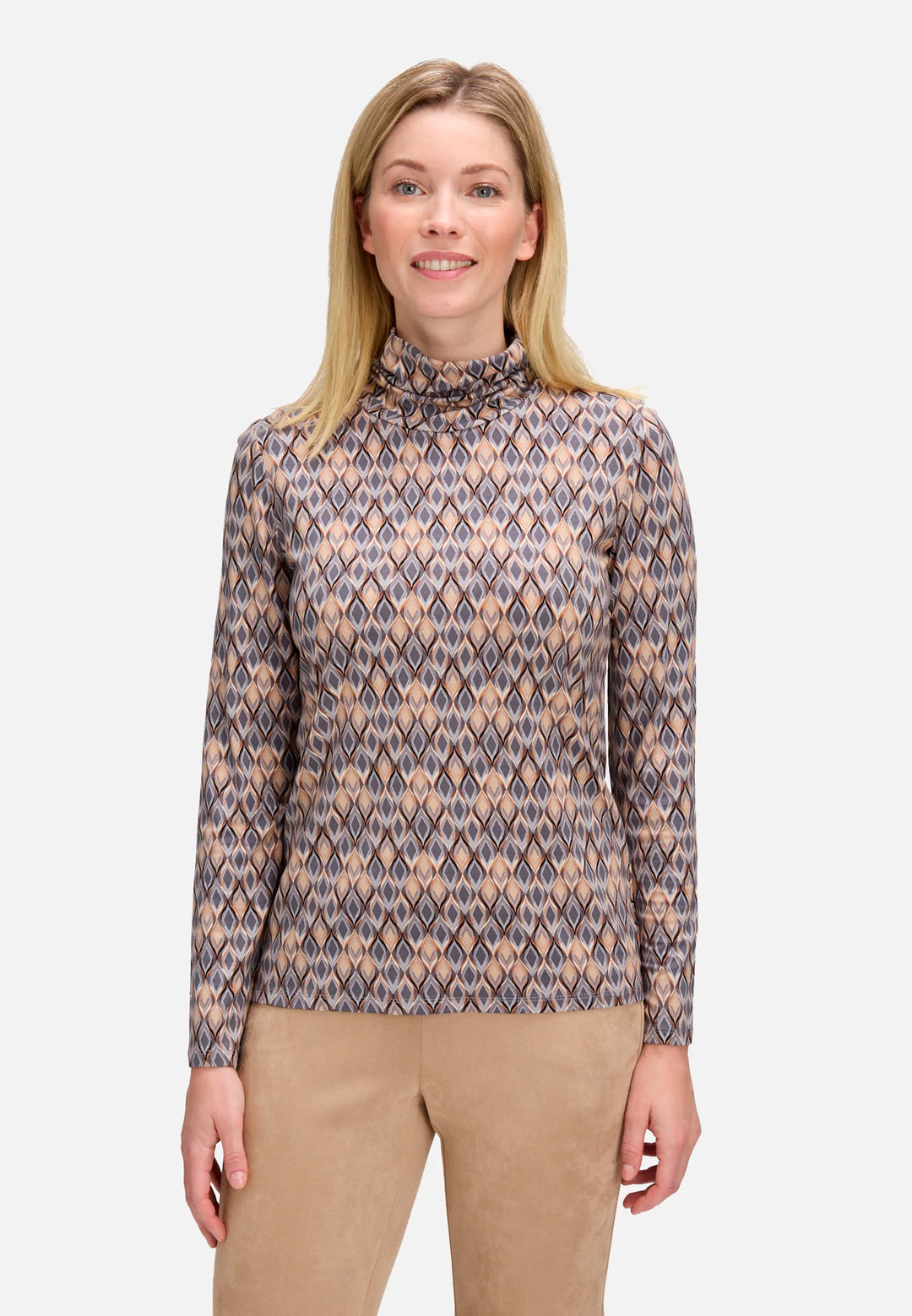 Turtleneck Shirt with Stand-Up Collar