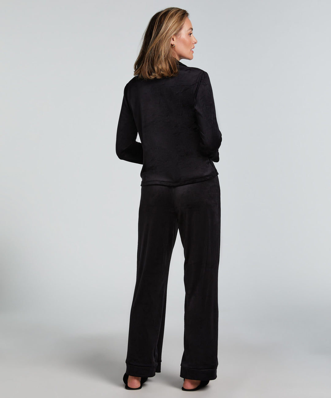 JACKET LS VELOURS PIPING - Black