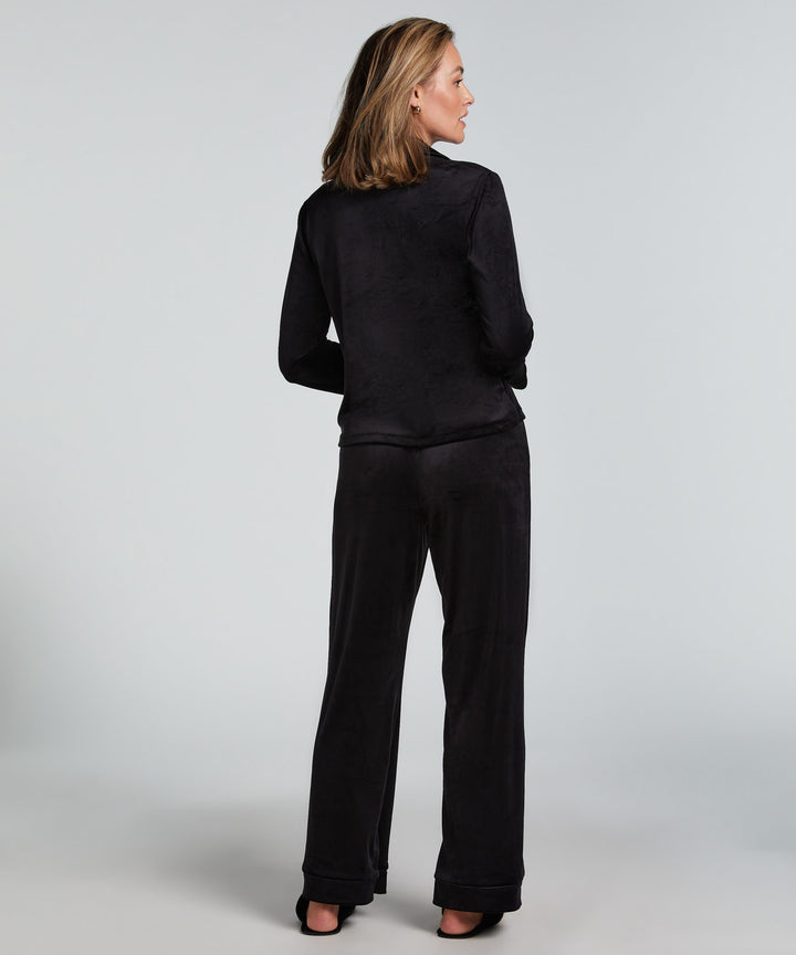 JACKET LS VELOURS PIPING - Black