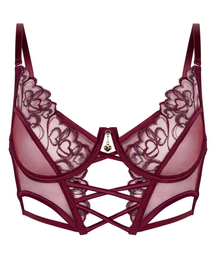 Scarlett Non-Padded Underwired Longline Bra - Beet Red
