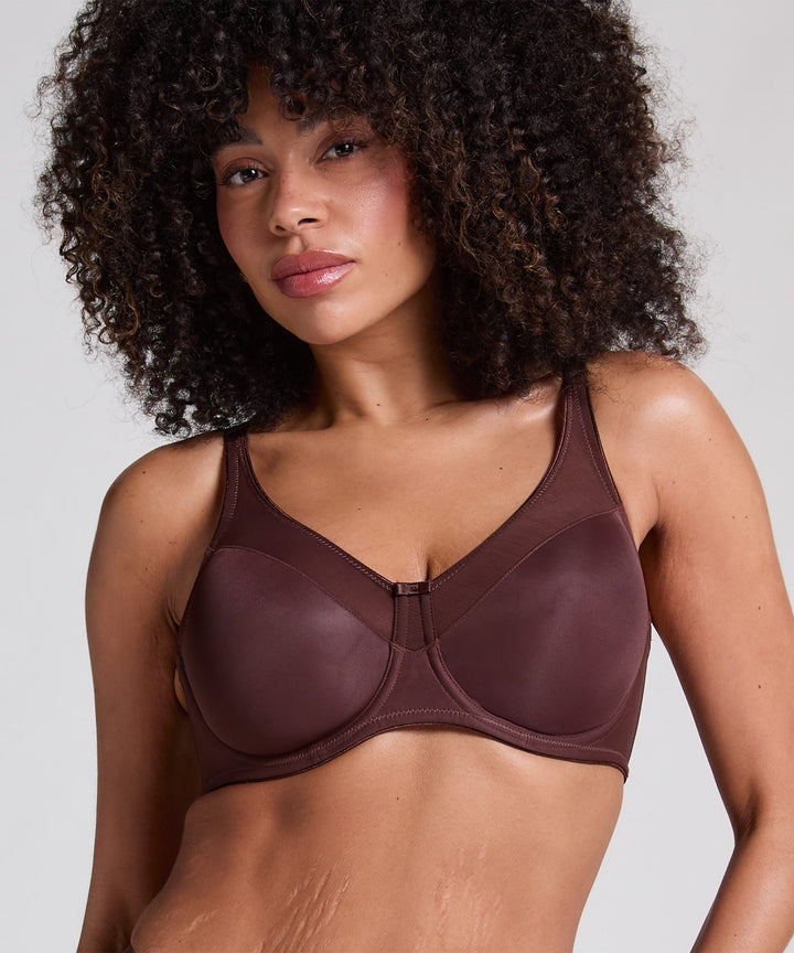 Nina Non-Padded Underwired Minimizer Bra - Chicory Coffee