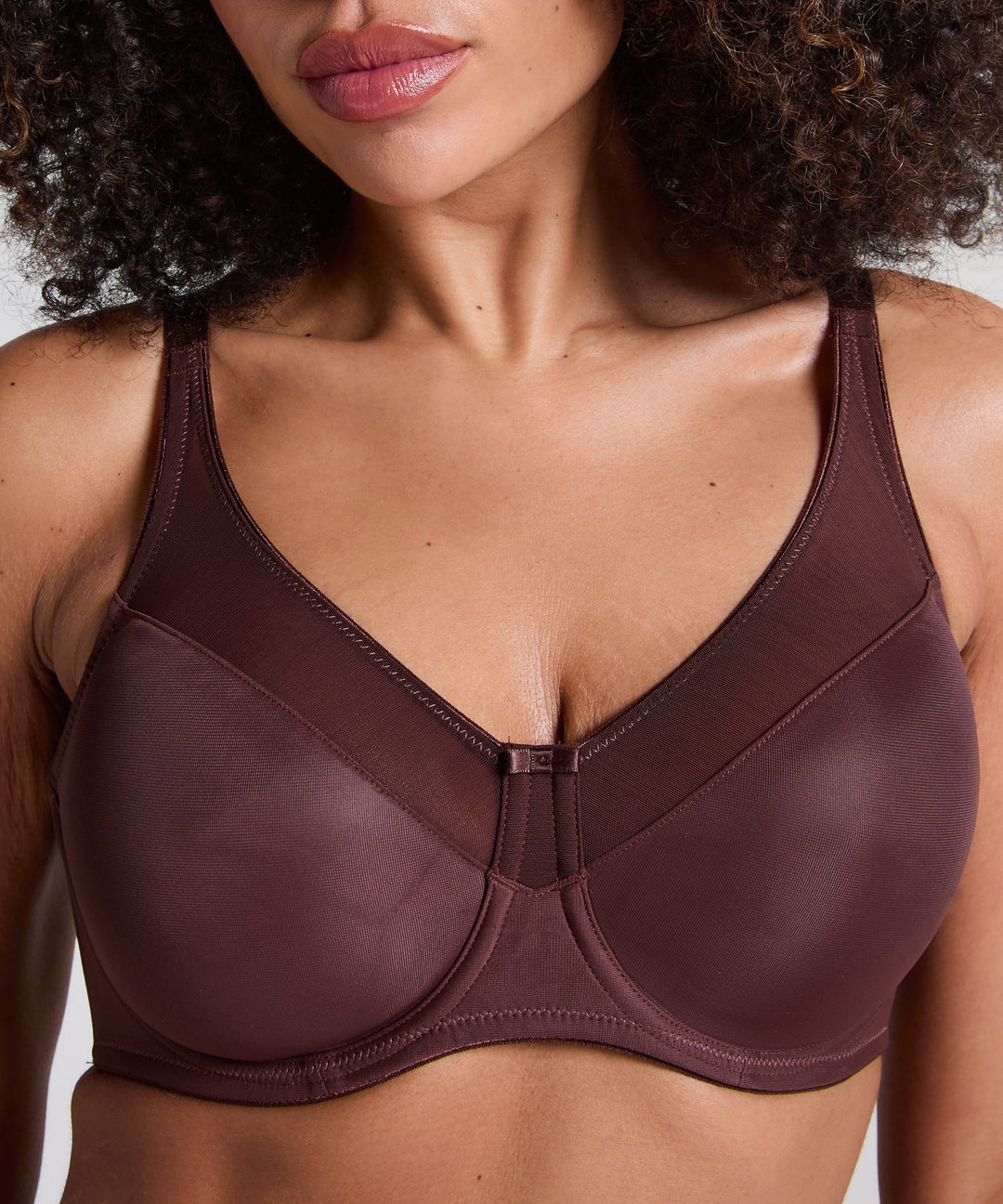 Nina Non-Padded Underwired Minimizer Bra - Chicory Coffee
