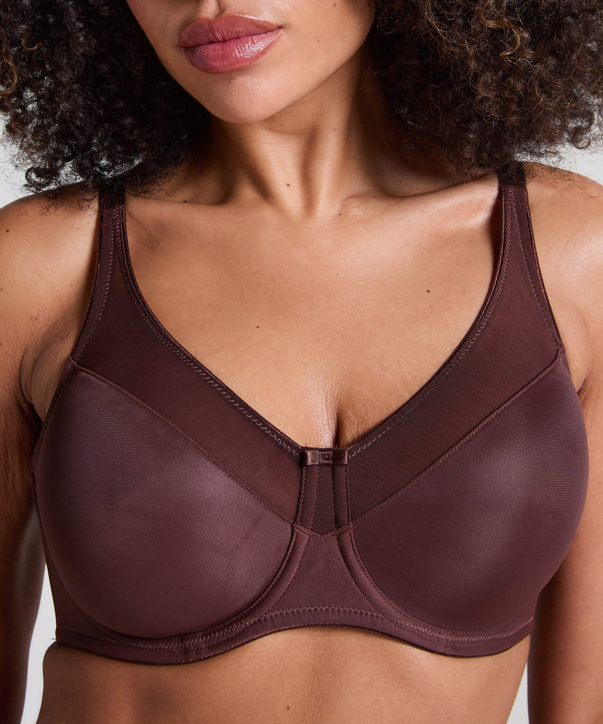 Nina Non-Padded Underwired Minimizer Bra - Chicory Coffee