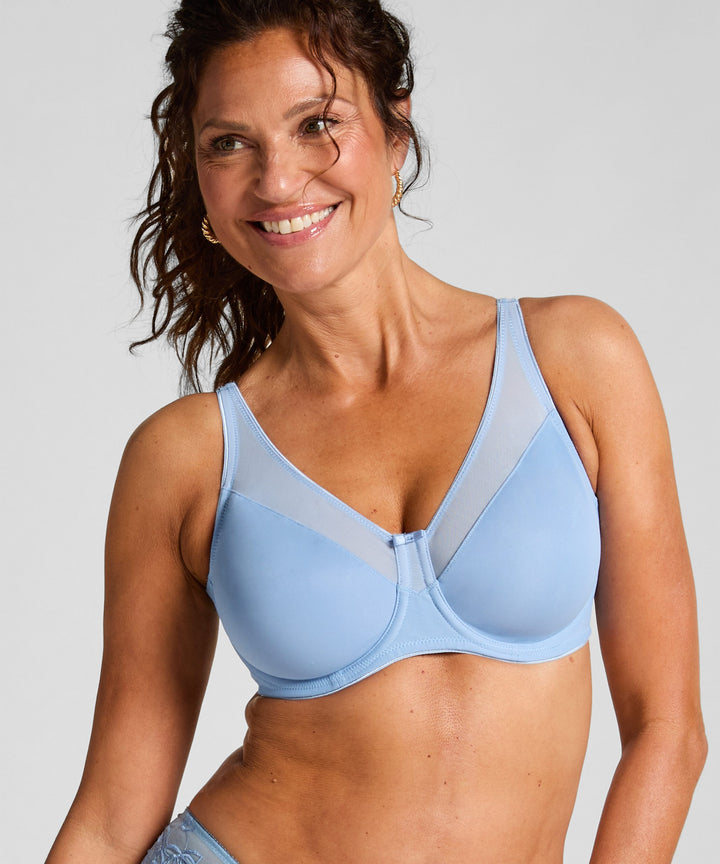 Nina Non-Padded Underwired Minimizer Bra - Bel Air Blue