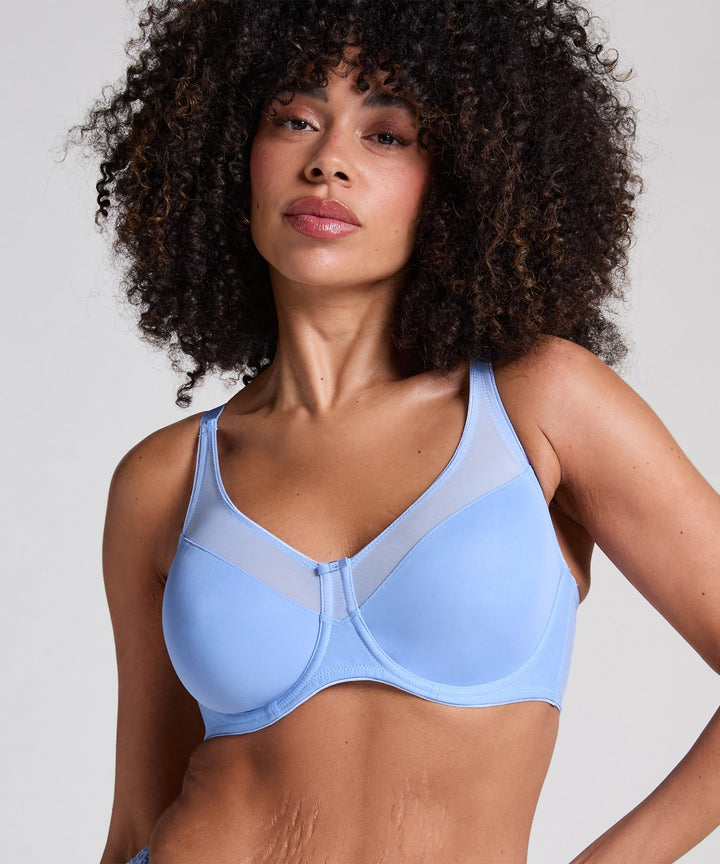 Nina Non-Padded Underwired Minimizer Bra - Bel Air Blue