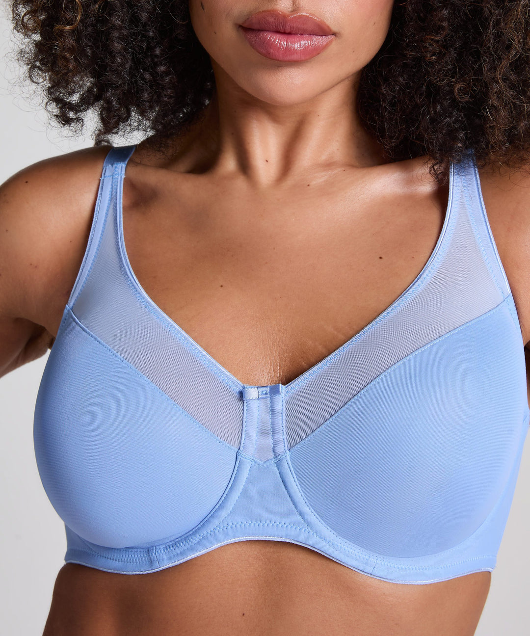 Nina Non-Padded Underwired Minimizer Bra - Bel Air Blue