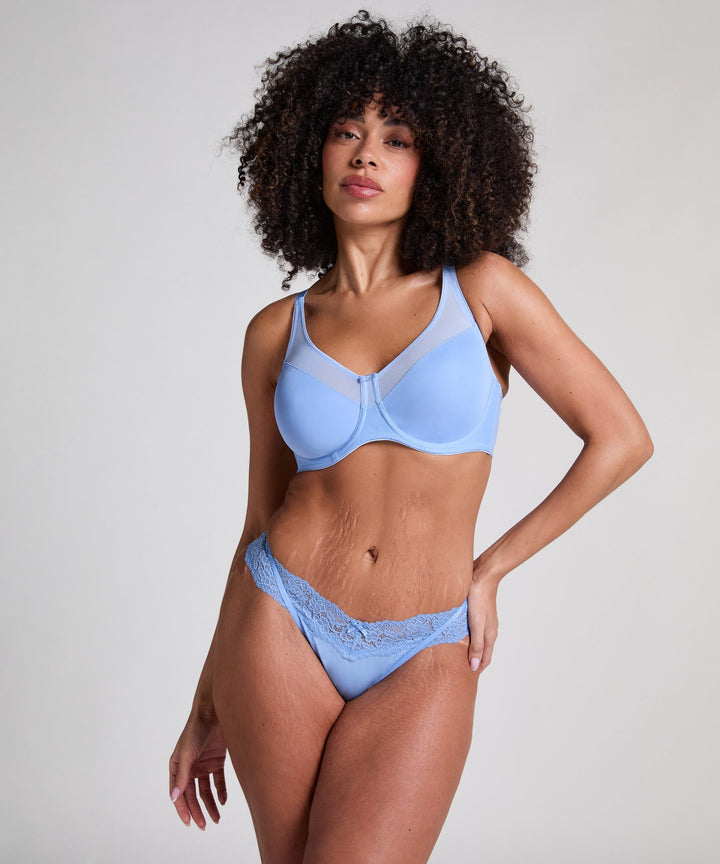 Nina Non-Padded Underwired Minimizer Bra - Bel Air Blue