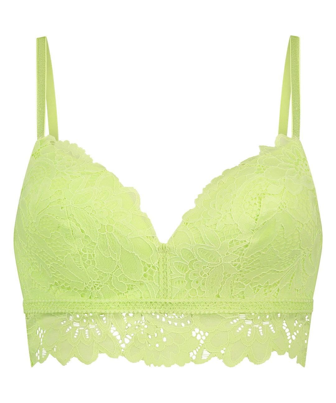 Shiloh Padded Non-wired Longline Bra - Shadow Lime