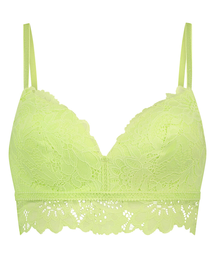 Shiloh Padded Non-wired Longline Bra - Shadow Lime