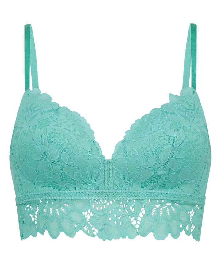 Shiloh Padded Non-wired Longline Bra - Pool Blue