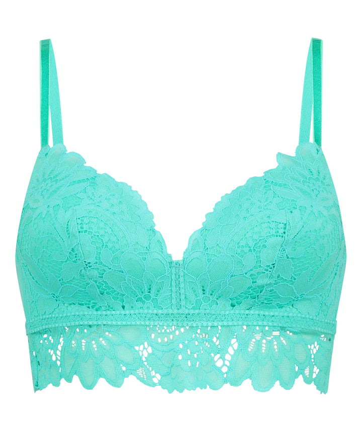 Shiloh Padded Non-wired Longline Bra - Pool Blue