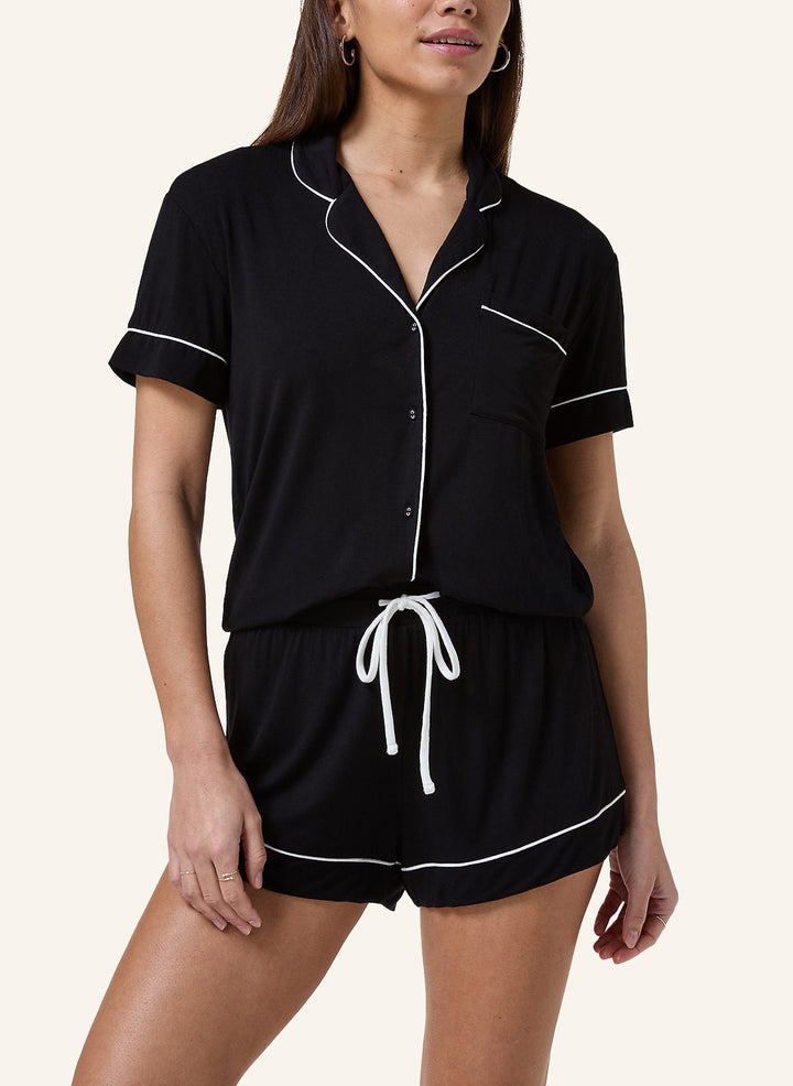 Essential Jersey Short-Sleeved Jacket - Black