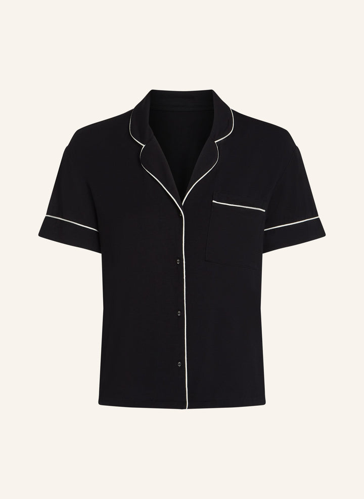 Essential Jersey Short-Sleeved Jacket - Black