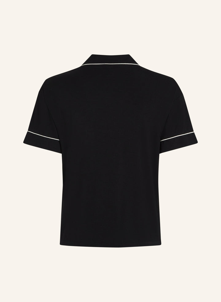Essential Jersey Short-Sleeved Jacket - Black