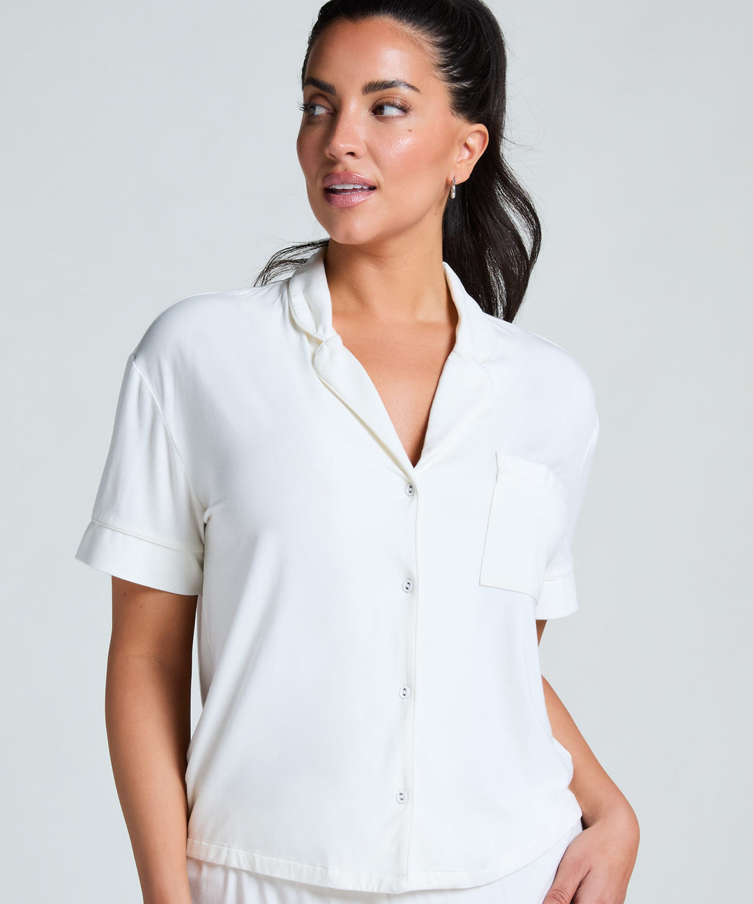 Essential Jersey Short-Sleeved Jacket - Whisper White